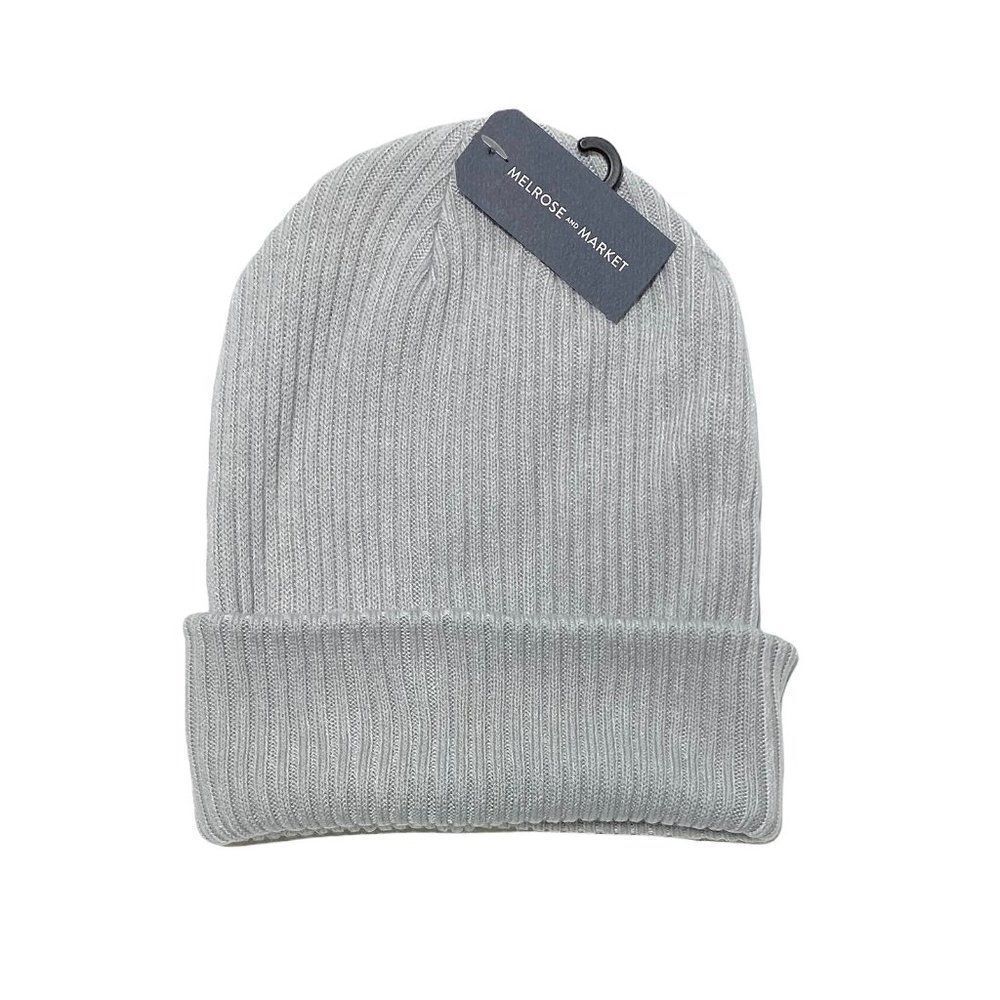 MELROSE AND MARKET Soft Ribbed Knit Beanie In Grey